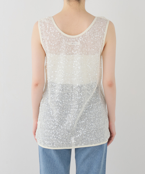 +81BRANCA(ハチイチブランカ)の「+81 BRANCA/ハチイチブランカ SLOBE別注 スパンコールタンク(その他トップス・レディース・ライトグリーン/ホワイト/ブラウン・FREE)」の16枚目の写真
