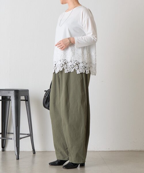 BEARDSLEY（ビアズリー）の「裾レースフレアカットソー（Tシャツ