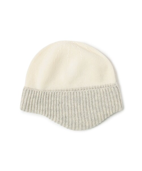 Ray BEAMS（レイビームス）の「カシミヤ混 ニット キャップ（ハット・レディース・ホワイト/ブラック・ONE SIZE）」の4枚目の写真