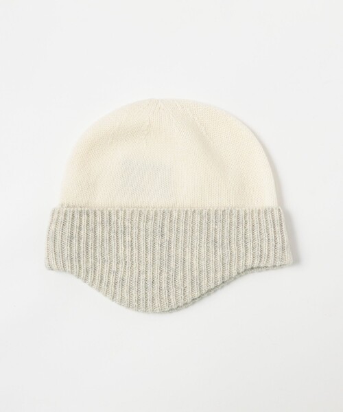 Ray BEAMS（レイビームス）の「カシミヤ混 ニット キャップ（ハット・レディース・ホワイト/ブラック・ONE SIZE）」の5枚目の写真