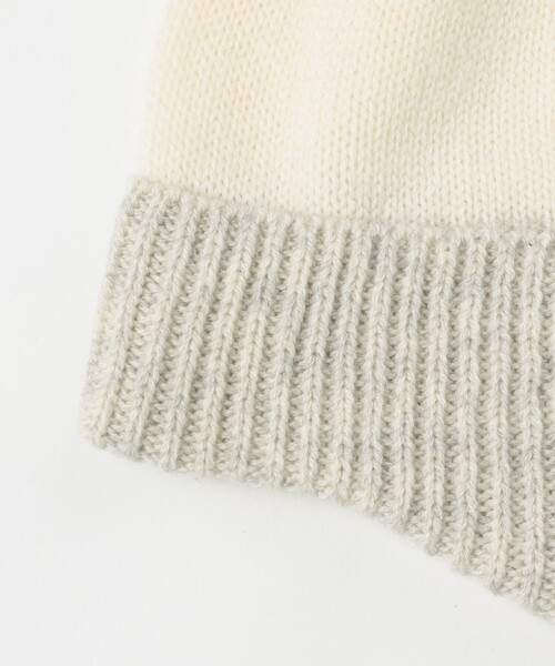 Ray BEAMS（レイビームス）の「カシミヤ混 ニット キャップ（ハット・レディース・ホワイト/ブラック・ONE SIZE）」の6枚目の写真