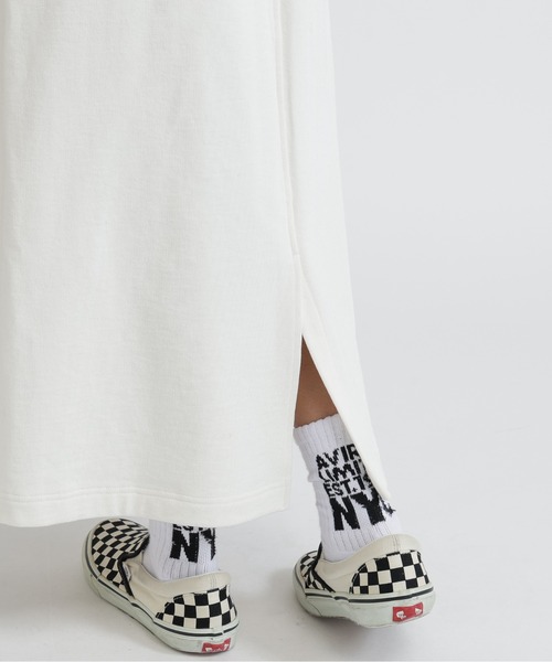AVIREX(アヴィレックス)の「SIGNATURE VARSITY LOGO SWEAT SKIRT(スカート・レディース・オフホワイト/グレー/ブラック・M/S)」の19枚目の写真