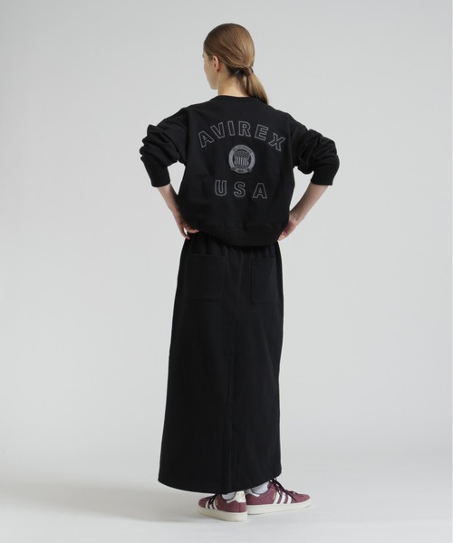 AVIREX(アヴィレックス)の「SIGNATURE VARSITY LOGO SWEAT SKIRT(スカート・レディース・オフホワイト/グレー/ブラック・M/S)」の6枚目の写真