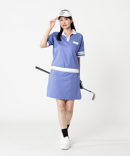 PEARLY GATES(パーリーゲイツ)の「【PEARLY GATES】サッカーストライプ2WAYストレッチスカート(スカート・レディース・ブルー・SMALL/MEDIUM)」の3枚目の写真