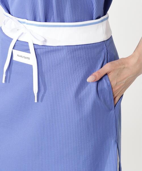 PEARLY GATES(パーリーゲイツ)の「【PEARLY GATES】サッカーストライプ2WAYストレッチスカート(スカート・レディース・ブルー・SMALL/MEDIUM)」の6枚目の写真
