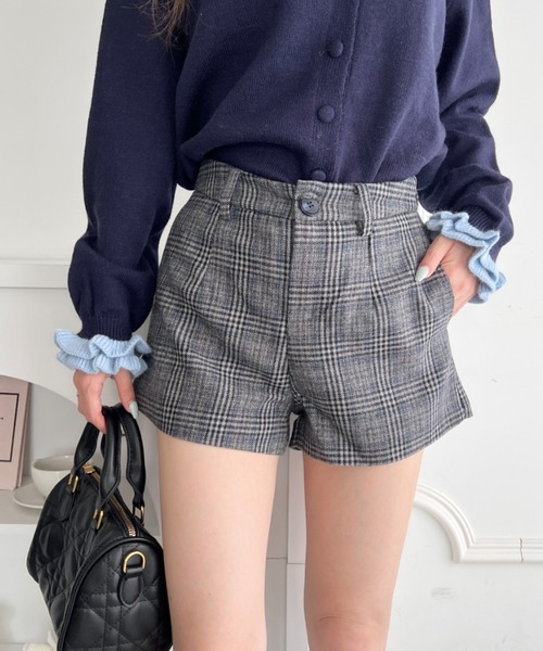Loueme(ルエム)の「チェックショートパンツ(その他パンツ・レディース・グレー/ブラウン・S/M)」の4枚目の写真