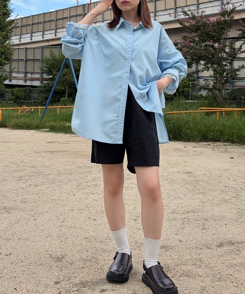junoah(ジュノア)の「レースフリルキャンディースリーブシャツ(シャツ/ブラウス・レディース・ブルー/ホワイト/ピンク・SMALL/MEDIUM/LARGE)」の8枚目の写真