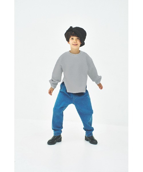 maarook（マルーク）の「ハイストレッチミドルカーブロングパンツ（デニムパンツ・キッズ・ネイビー・110cm/100cm/90cm/130cm/120cm）」の3枚目の写真