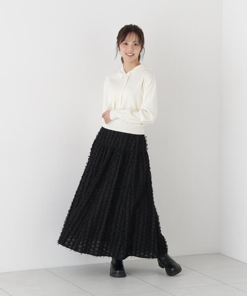 PROPORTION BODY DRESSING(プロポーションボディドレッシング)の「ジャガードフレアスカート / 1216220906(スカート・レディース・ホワイト/ブラック・P/S/MEDIUM)」の6枚目の写真