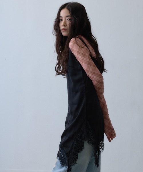Clum(クルム)の「asymmetric lace camisole / アシンメトリーレースキャミソール(チュニック・レディース・ブラック・MEDIUM/LARGE/SMALL)」の11枚目の写真