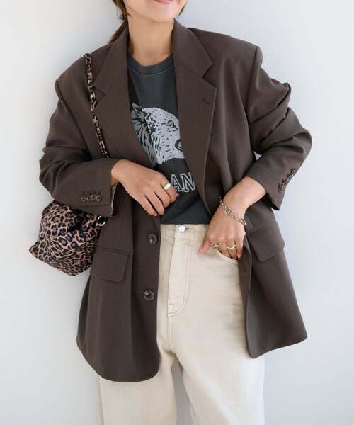 OUTDOOR PRODUCTS(アウトドアプロダクツ)の「ORDINARY 2B JACKET セットアップ対応(テーラードジャケット・レディース・チャコールグレー/ブラウン・38/36)」の2枚目の写真