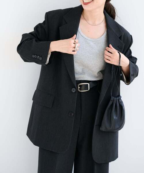 OUTDOOR PRODUCTS(アウトドアプロダクツ)の「ORDINARY 2B JACKET セットアップ対応(テーラードジャケット・レディース・チャコールグレー/ブラウン・38/36)」の3枚目の写真