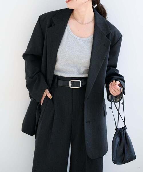 OUTDOOR PRODUCTS(アウトドアプロダクツ)の「ORDINARY 2B JACKET セットアップ対応(テーラードジャケット・レディース・チャコールグレー/ブラウン・38/36)」の4枚目の写真
