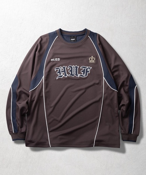 HUF（ハフ）の「HARD LUXE JERSEY LS CREW（ジャージ・メンズ・ブラウン/ライム・XL/L/M/S）」の4枚目の写真
