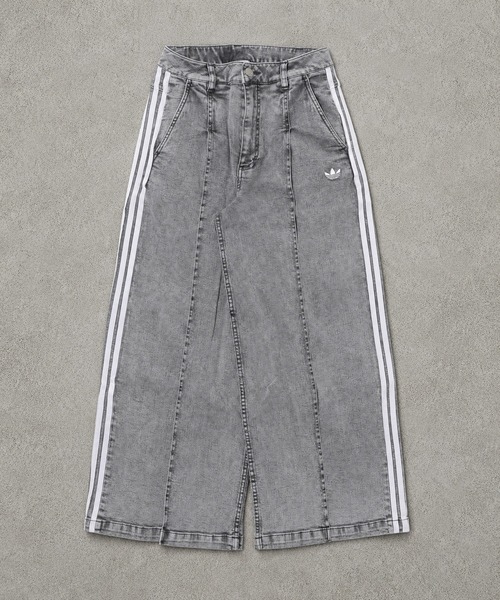 adidas(アディダス)の「【adidas/アディダス】デニムワイドパンツ/ウォッシュドグレーデニム(デニムパンツ・レディース・グレー・ONESIZE)」の2枚目の写真