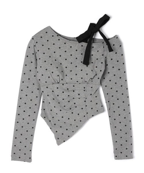 M DOLLY(エムドリー)の「Dot sylvie ribbon tops / ドットシルヴィリボントップス(Tシャツ/カットソー・レディース・ブラック/グレー/ホワイト・FREE)」の22枚目の写真