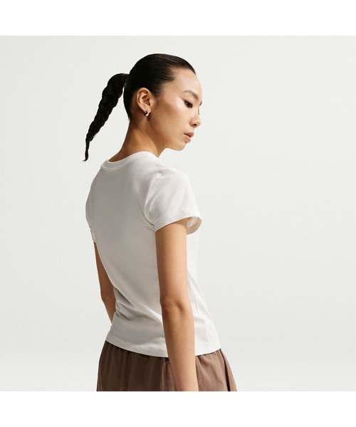 NIKE（ナイキ）の「NIKE/ナイキ WSNSWCHLLKNTMODCRPTMATO（Tシャツ/カットソー・レディース・ホワイト/ピンク・M/L/XL）」の5枚目の写真