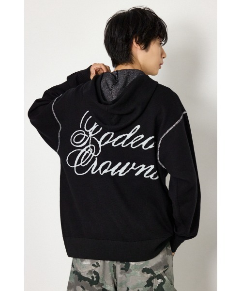 RODEO CROWNS WIDE BOWL(ロデオクラウンズワイドボウル)の「スウェットライクハーフzipフーディー(パーカー・メンズ・ダークブルー/グレー×ホワイト/ブラック・LARGE/MEDIUM)」の1枚目の写真