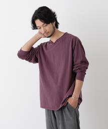 「surplus」デザインヘンリーネックTシャツ 長袖