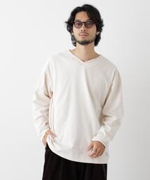 「surplus」デザインヘンリーネックTシャツ 長袖