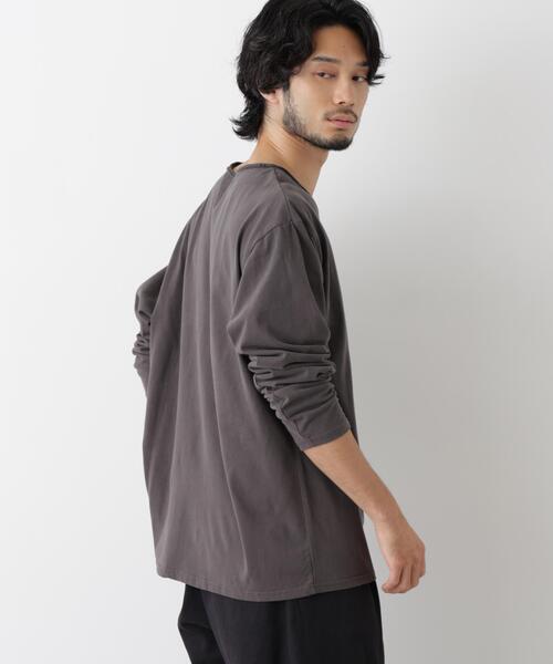NANO universe(ナノユニバース)の「「surplus」デザインヘンリーネックTシャツ 長袖(Tシャツ/カットソー・メンズ・チャコール/オフホワイト/バーガンディー・M/L)」の6枚目の写真