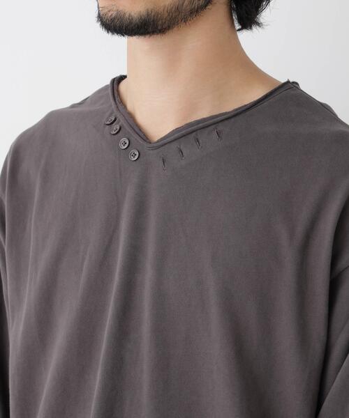 NANO universe(ナノユニバース)の「「surplus」デザインヘンリーネックTシャツ 長袖(Tシャツ/カットソー・メンズ・チャコール/オフホワイト/バーガンディー・M/L)」の13枚目の写真