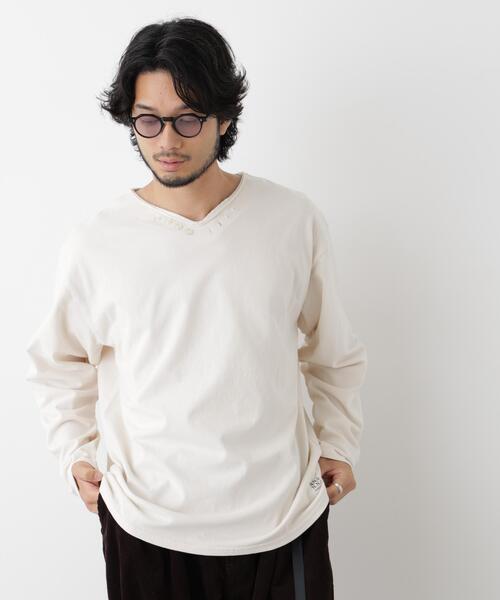 NANO universe(ナノユニバース)の「「surplus」デザインヘンリーネックTシャツ 長袖(Tシャツ/カットソー・メンズ・チャコール/オフホワイト/バーガンディー・M/L)」の17枚目の写真