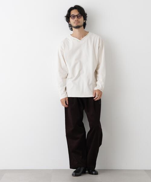 NANO universe(ナノユニバース)の「「surplus」デザインヘンリーネックTシャツ 長袖(Tシャツ/カットソー・メンズ・チャコール/オフホワイト/バーガンディー・M/L)」の20枚目の写真