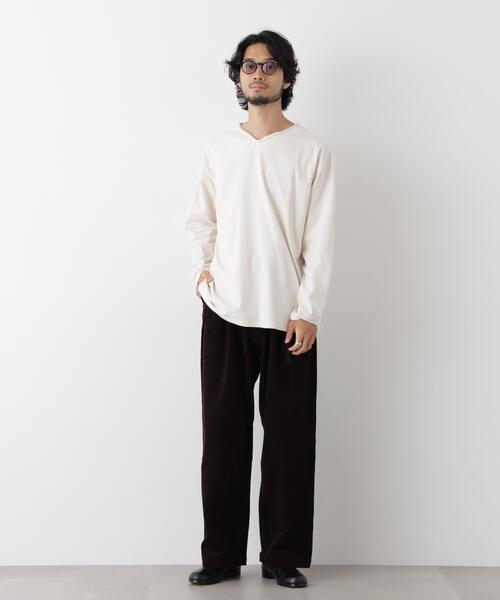 NANO universe(ナノユニバース)の「「surplus」デザインヘンリーネックTシャツ 長袖(Tシャツ/カットソー・メンズ・チャコール/オフホワイト/バーガンディー・M/L)」の21枚目の写真