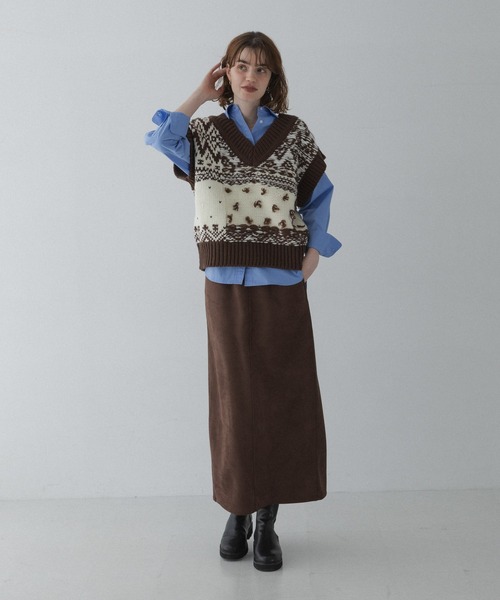 URBAN RESEARCH Sonny Label（アーバンリサーチサニーレーベル）の「柄編みニットベスト（ベスト・レディース・ブラウン系その他/グレー系その他/ホワイト系その他・FREE）」の16枚目の写真