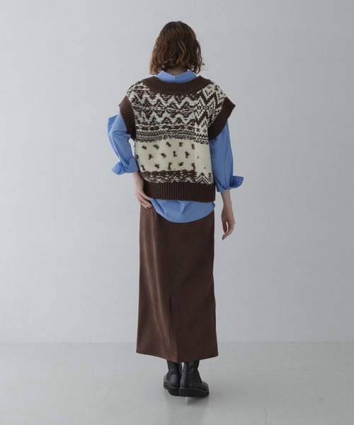 URBAN RESEARCH Sonny Label（アーバンリサーチサニーレーベル）の「柄編みニットベスト（ベスト・レディース・ブラウン系その他/グレー系その他/ホワイト系その他・FREE）」の17枚目の写真