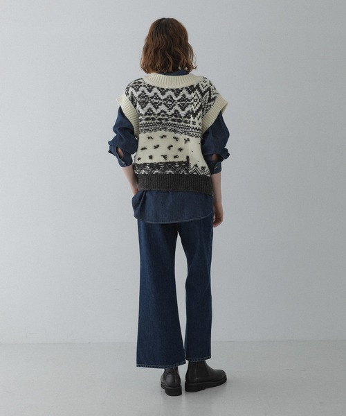 URBAN RESEARCH Sonny Label（アーバンリサーチサニーレーベル）の「柄編みニットベスト（ベスト・レディース・ブラウン系その他/グレー系その他/ホワイト系その他・FREE）」の10枚目の写真