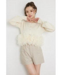 チュールコンビニットトップス 秋服