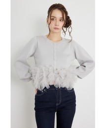チュールコンビニットトップス 秋服