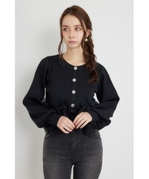 チュールコンビニットトップス 秋服