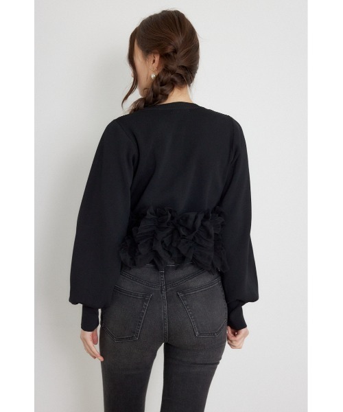 rienda（リエンダ）の「チュールコンビニットトップス 秋服（カーディガン/ボレロ・レディース・ブラック/ライトイエロー/グレー・FREE）」の8枚目の写真