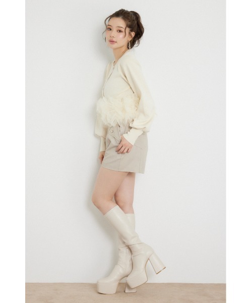rienda（リエンダ）の「チュールコンビニットトップス 秋服（カーディガン/ボレロ・レディース・ブラック/ライトイエロー/グレー・FREE）」の17枚目の写真