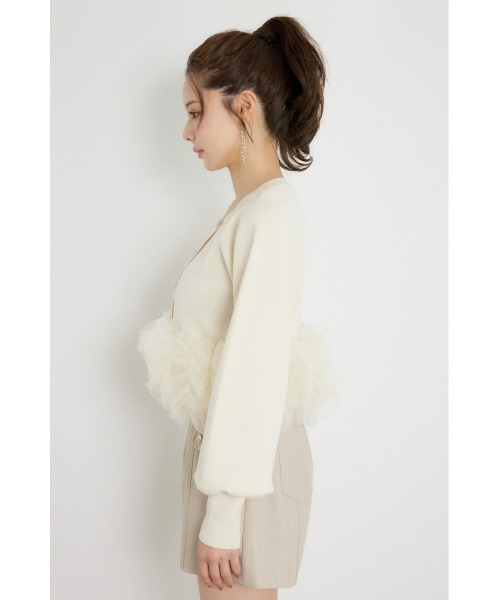 rienda（リエンダ）の「チュールコンビニットトップス 秋服（カーディガン/ボレロ・レディース・ブラック/ライトイエロー/グレー・FREE）」の21枚目の写真
