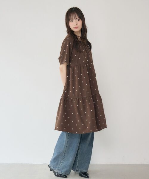 RETRO GIRL(レトロガール)の「ドットチュニックワンピース(チュニック・レディース・ホワイト系その他/ブラウン系その他4・FREE)」の11枚目の写真