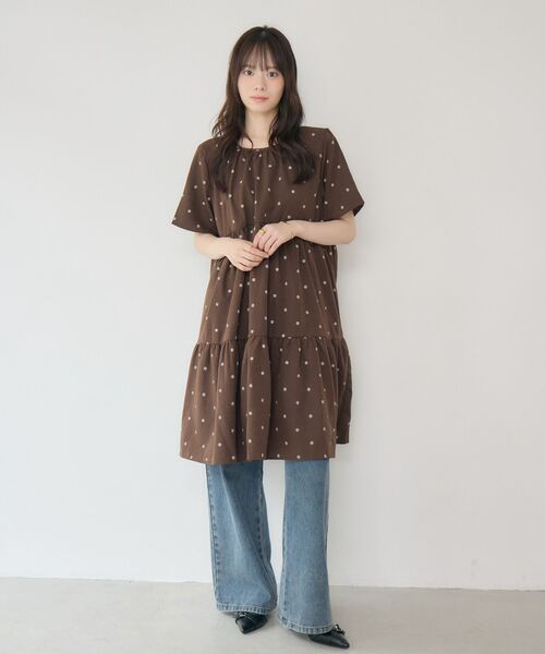 RETRO GIRL(レトロガール)の「ドットチュニックワンピース(チュニック・レディース・ホワイト系その他/ブラウン系その他4・FREE)」の12枚目の写真