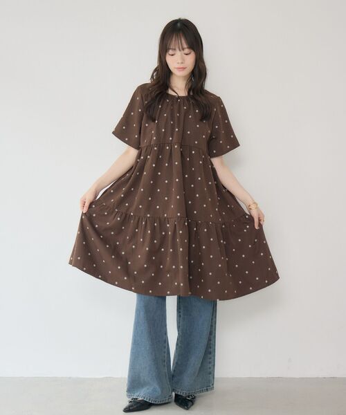 RETRO GIRL(レトロガール)の「ドットチュニックワンピース(チュニック・レディース・ホワイト系その他/ブラウン系その他4・FREE)」の13枚目の写真