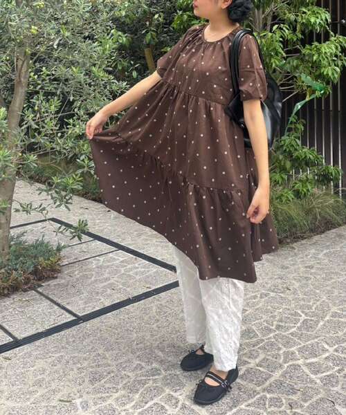 RETRO GIRL(レトロガール)の「ドットチュニックワンピース(チュニック・レディース・ホワイト系その他/ブラウン系その他4・FREE)」の8枚目の写真