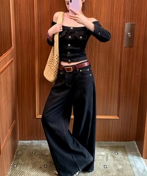 デニムトップスパンツセットアップ