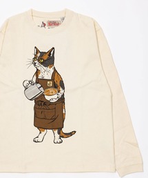 go slow caravan（ゴースローキャラバン）の「超ヘビーUSA/C バリスタ猫 ロングスリーブ TEE（Tシャツ/カットソー）」