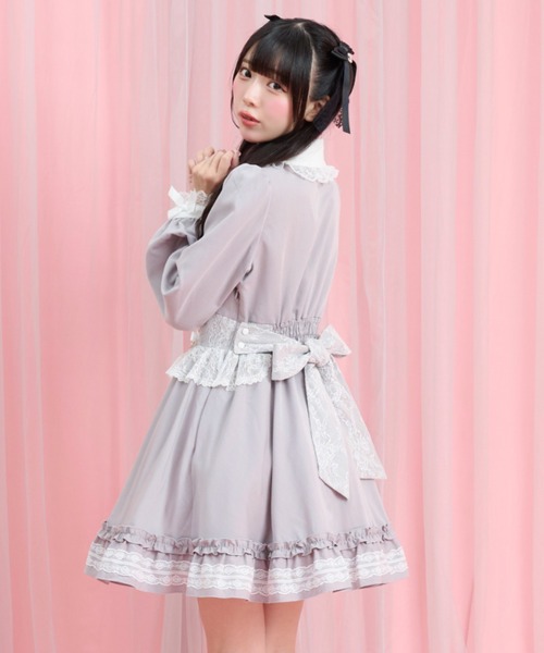 Secret Honey(シークレットハニー)の「長袖コルセット風切替ワンピース(ワンピース・レディース・グレー/ブラック・MEDIUM)」の5枚目の写真