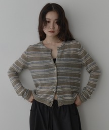 Aunt Marie's（アントマリーズ）の「モヘアライクボーダーニットカーディガン（カーディガン/ボレロ）」