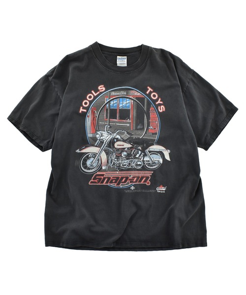 GILDAN(ギルダン)の「【USED】Y2K GILDAN "Snap-on" バイク Tシャツ(Tシャツ/カットソー・メンズ・ブラック・X-LARGE)」の1枚目の写真