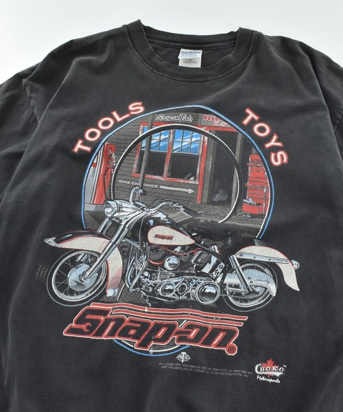 GILDAN(ギルダン)の「【USED】Y2K GILDAN "Snap-on" バイク Tシャツ(Tシャツ/カットソー・メンズ・ブラック・X-LARGE)」の2枚目の写真