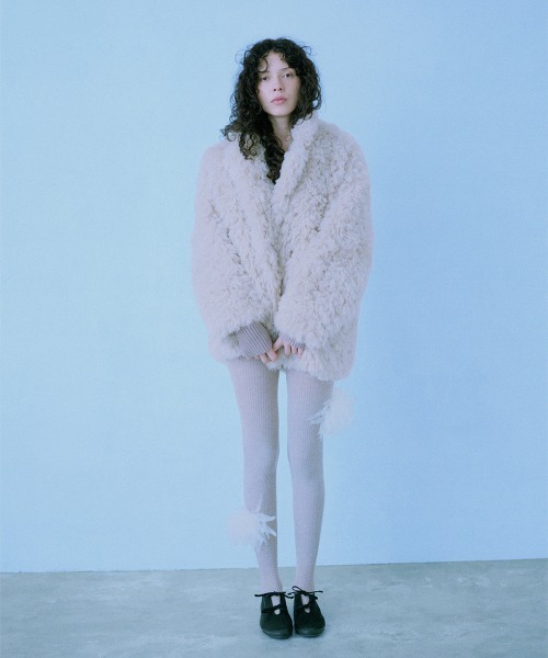 leinwande（ラインヴァンド）の「Kerry Fur Tailored Coat / ケリーファーテイラードコート（その他アウター・レディース・White/BROWN・ONE SIZE）」の2枚目の写真