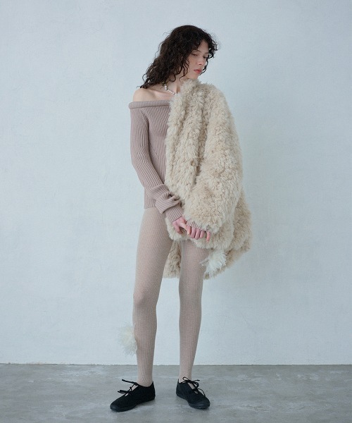 leinwande（ラインヴァンド）の「Kerry Fur Tailored Coat / ケリーファーテイラードコート（その他アウター・レディース・White/BROWN・ONE SIZE）」の4枚目の写真